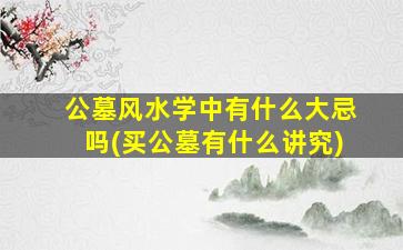 公墓风水学中有什么大忌吗(买公墓有什么讲究)