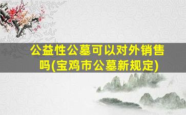 公益性公墓可以对外销售吗(宝鸡市公墓新规定)