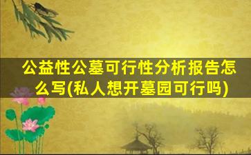 公益性公墓可行性分析报告怎么写(私人想开墓园可行吗)