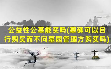 公益性公墓能买吗(墓碑可以自行购买而不向墓园管理方购买吗)