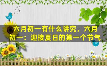 六月初一有什么讲究，六月初一：迎接夏日的第一个节气