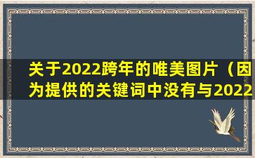 关于2022跨年的唯美图片（因为提供的关键词中没有与2022跨年的唯美图片相关的信息。）