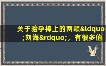 关于验孕棒上的两颗“刘海”，有很多值得了解的东西。如果它显示双杠，不要太急于高兴。