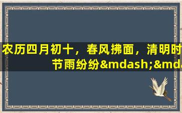 农历四月初十，春风拂面，清明时节雨纷纷——探析清明节的传统习俗与食俗