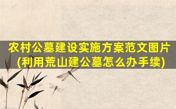 农村公墓建设实施方案范文图片(利用荒山建公墓怎么办手续)