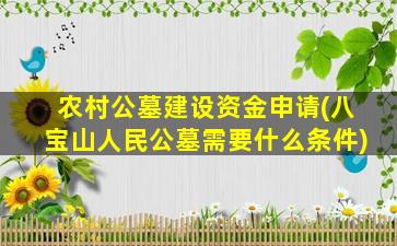 农村公墓建设资金申请(八宝山人民公墓需要什么条件)