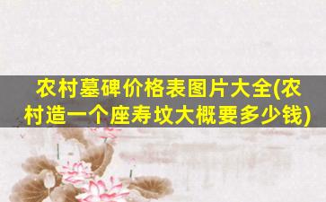 农村墓碑价格表图片大全(农村造一个座寿坟大概要多少钱)