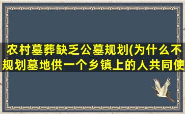 农村墓葬缺乏公墓规划(为什么不规划墓地供一个乡镇上的人共同使用)