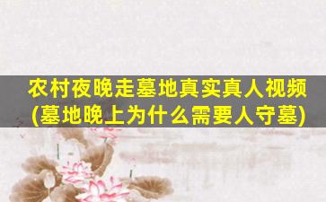 农村夜晚走墓地真实真人视频(墓地晚上为什么需要人守墓)