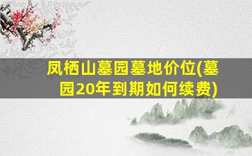 凤栖山墓园墓地价位(墓园20年到期如何续费)
