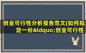 创业可行性分析报告范文(如何拟定一份“创业可行性”方案)