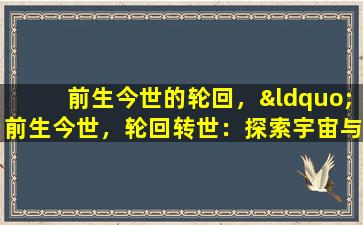 前生今世的轮回，“前生今世，轮回转世：探索宇宙与人类的神秘联系”