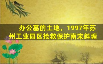 办公墓的土地，1997年苏州工业园区抢救保护南宋斜塘
