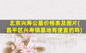 北京兴寿公墓价格表及图片(昌平区兴寿镇墓地有便宜的吗)