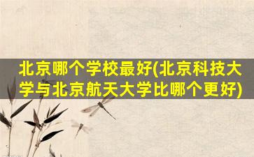 北京哪个学校最好(北京科技大学与北京航天大学比哪个更好)