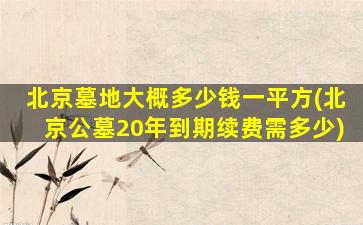 北京墓地大概多少钱一平方(北京公墓20年到期续费需多少)