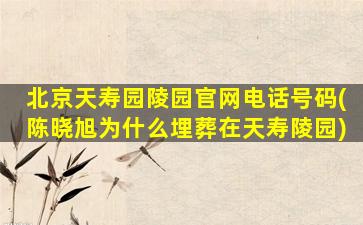 北京天寿园陵园官网电话号码(陈晓旭为什么埋葬在天寿陵园)