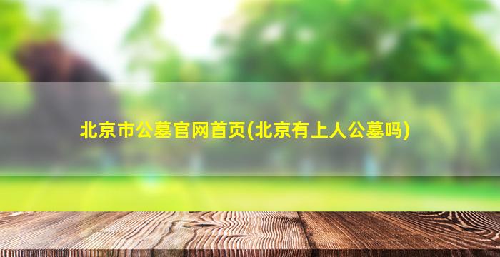 北京市公墓官网首页(北京有上人公墓吗)