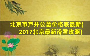 北京市芦井公墓价格表最新(2017北京最新滑雪攻略)