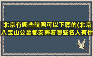 北京有哪些陵园可以下葬的(北京八宝山公墓都安葬着哪些名人有什么故事)
