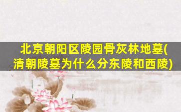 北京朝阳区陵园骨灰林地墓(清朝陵墓为什么分东陵和西陵)