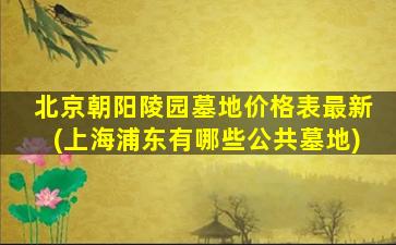 北京朝阳陵园墓地价格表最新(上海浦东有哪些公共墓地)