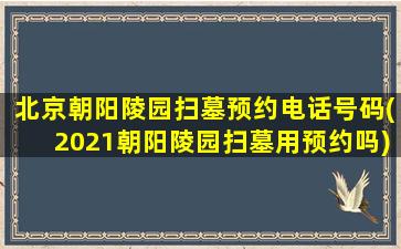 北京朝阳陵园扫墓预约电话号码(2021朝阳陵园扫墓用预约吗)