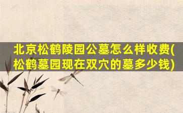 北京松鹤陵园公墓怎么样收费(松鹤墓园现在双穴的墓多少钱)