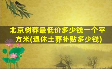 北京树葬最低价多少钱一个平方米(退休土葬补贴多少钱)