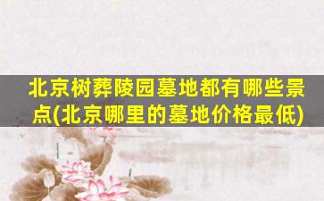北京树葬陵园墓地都有哪些景点(北京哪里的墓地价格最低)