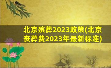 北京殡葬2023政策(北京丧葬费2023年最新标准)