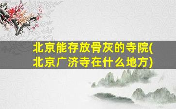 北京能存放骨灰的寺院(北京广济寺在什么地方)