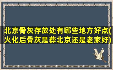 北京骨灰存放处有哪些地方好点(火化后骨灰是葬北京还是老家好)