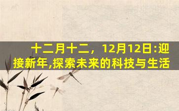 十二月十二，12月12日:迎接新年,探索未来的科技与生活