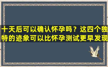 十天后可以确认怀孕吗？这四个独特的迹象可以比怀孕测试更早发现好消息