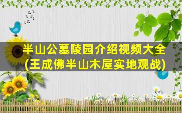 半山公墓陵园介绍视频大全(王成佛半山木屋实地观战)