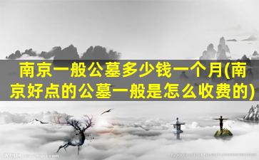 南京一般公墓多少钱一个月(南京好点的公墓一般是怎么收费的)
