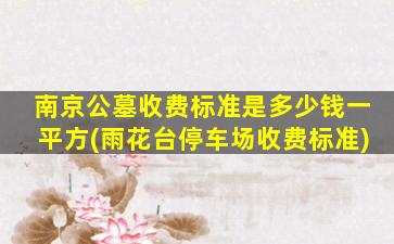 南京公墓收费标准是多少钱一平方(雨花台停车场收费标准)