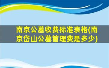 南京公墓收费标准表格(南京岱山公墓管理费是多少)