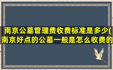 南京公墓管理费收费标准是多少(南京好点的公墓一般是怎么收费的)