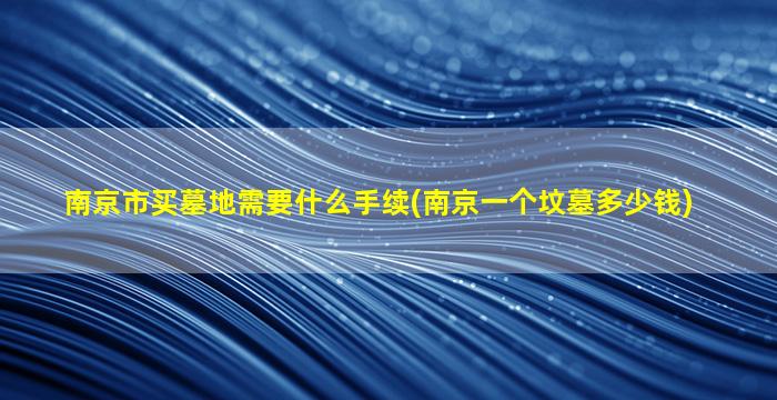 南京市买墓地需要什么手续(南京一个坟墓多少钱)