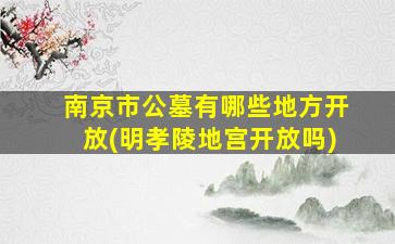 南京市公墓有哪些地方开放(明孝陵地宫开放吗)
