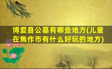 博爱县公墓有哪些地方(儿童在焦作市有什么好玩的地方)