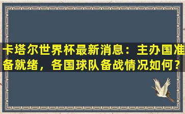 卡塔尔世界杯最新消息：主办国准备就绪，各国球队备战情况如何？