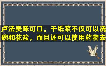 卢法美味可口。干纸浆不仅可以洗碗和花盆，而且还可以使用药物去除潮湿并缓解疼痛。