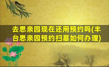 去思亲园现在还用预约吗(丰台思亲园预约扫墓如何办理)
