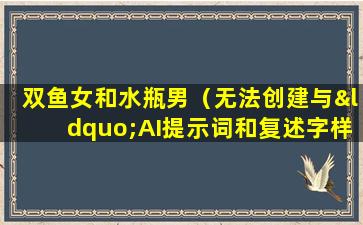 双鱼女和水瓶男（无法创建与“AI提示词和复述字样”相关的标题。）