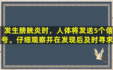 发生膀胱炎时，人体将发送5个信号。仔细观察并在发现后及时寻求医疗。
