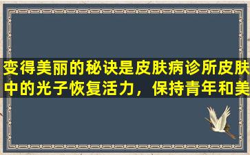 变得美丽的秘诀是皮肤病诊所皮肤中的光子恢复活力，保持青年和美丽！
