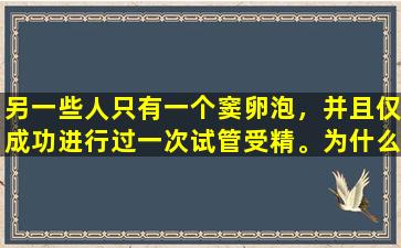 另一些人只有一个窦卵泡，并且仅成功进行过一次试管受精。为什么对我来说这么难？
